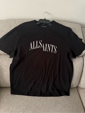 AllSaints Black Logo Tee size M.Brand new,no tag!